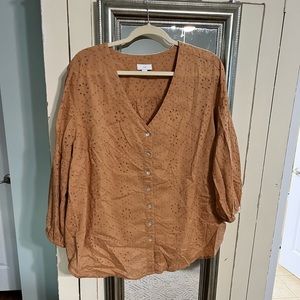 J.Jill Cotton Eyelet Blouse